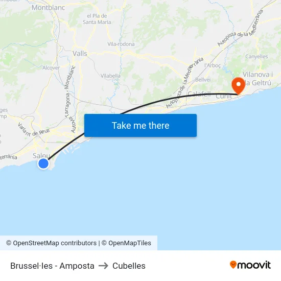 Brussel·Ies - Amposta to Cubelles map