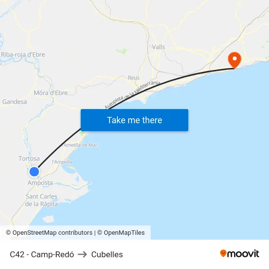 C42 - Camp-Redó to Cubelles map