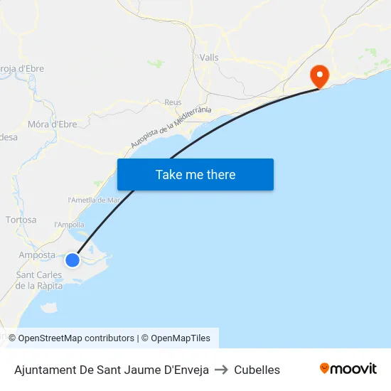 Ajuntament De Sant Jaume D'Enveja to Cubelles map