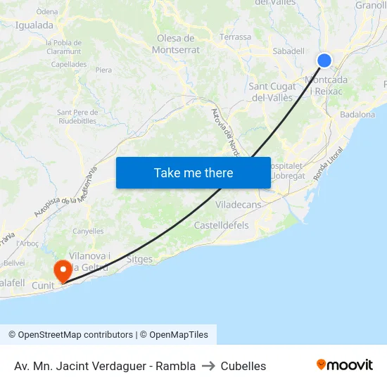 Av. Mn. Jacint Verdaguer - Rambla to Cubelles map
