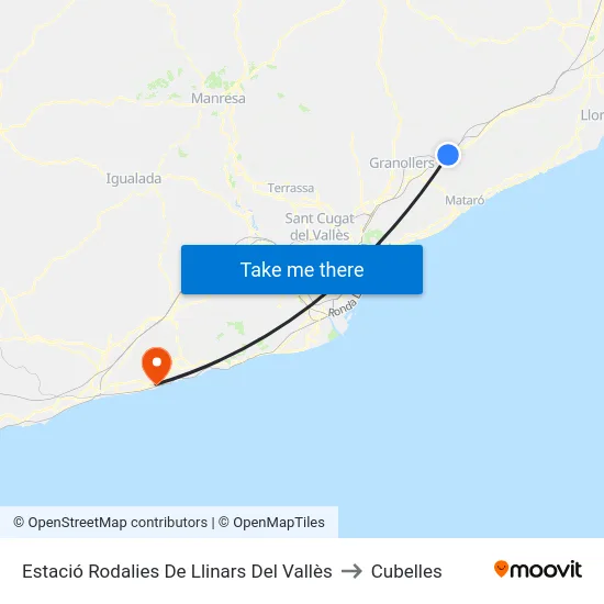 Estació Rodalies De Llinars Del Vallès to Cubelles map