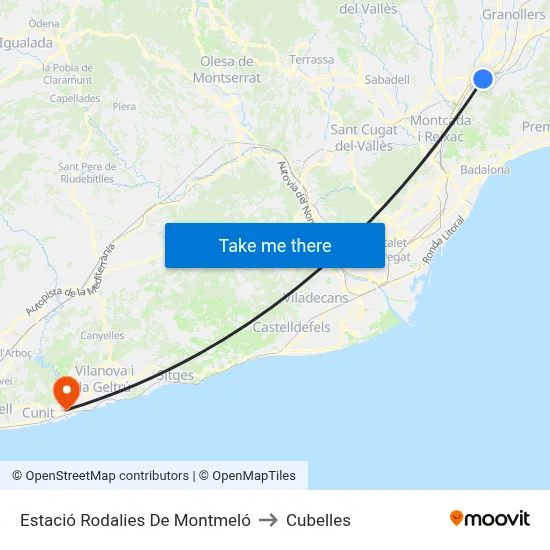 Estació Rodalies De Montmeló to Cubelles map