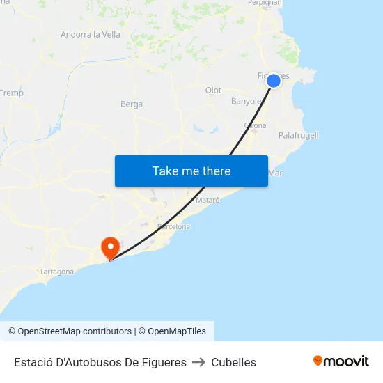 Estació D'Autobusos De Figueres to Cubelles map
