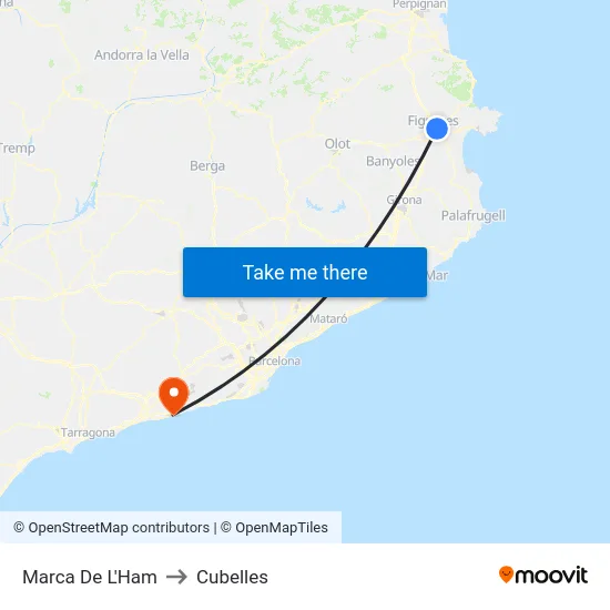 Marca De L'Ham to Cubelles map