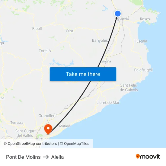 Pont De Molins to Alella map