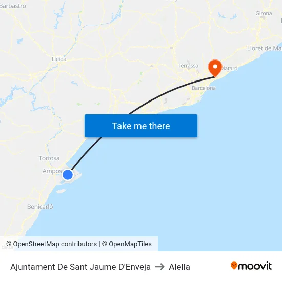 Ajuntament De Sant Jaume D'Enveja to Alella map