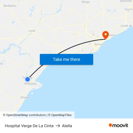 Hospital Verge De La Cinta to Alella map