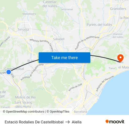 Estació Rodalies De Castellbisbal to Alella map