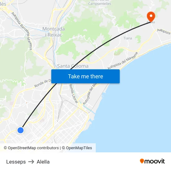 Lesseps to Alella map