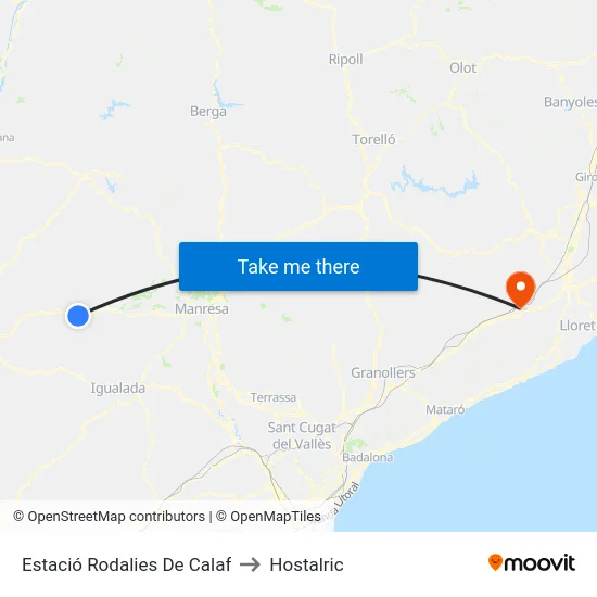 Estació Rodalies De Calaf to Hostalric map