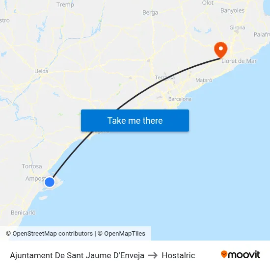 Ajuntament De Sant Jaume D'Enveja to Hostalric map
