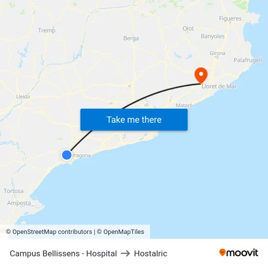 Campus Bellissens - Hospital to Hostalric map