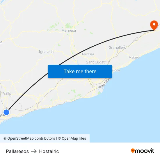 Pallaresos to Hostalric map