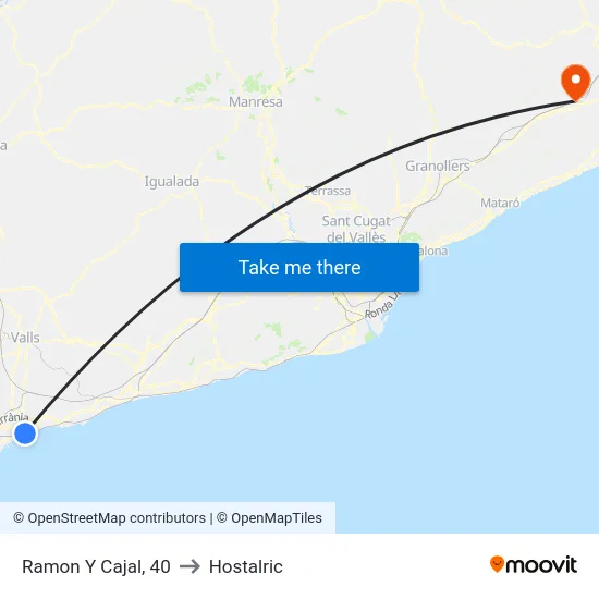 Ramon Y Cajal, 40 to Hostalric map
