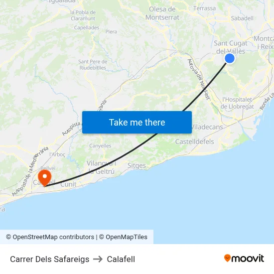 Carrer Dels Safareigs to Calafell map