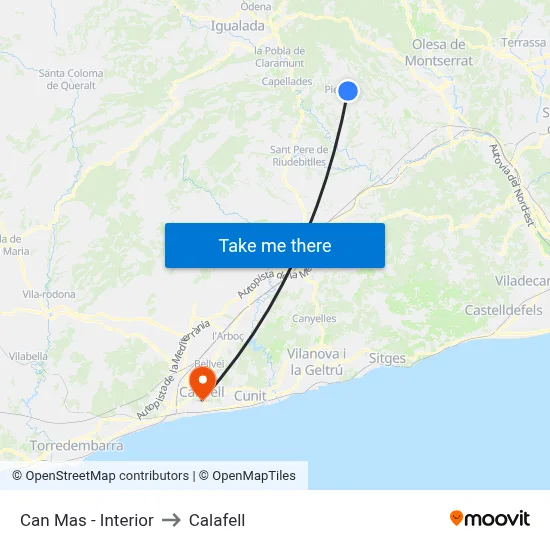 Can Mas - Interior to Calafell map