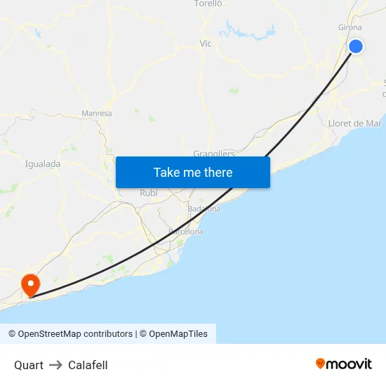 Quart to Calafell map