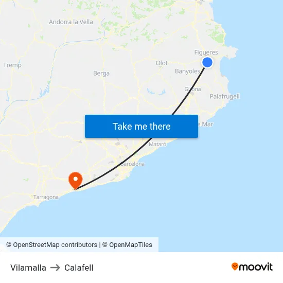 Vilamalla to Calafell map