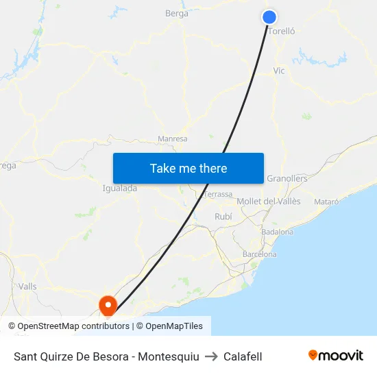 Sant Quirze De Besora - Montesquiu to Calafell map