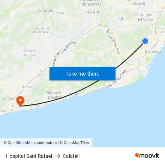 Hospital Sant Rafael to Calafell map