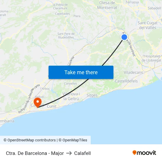 Ctra. De Barcelona - Major to Calafell map