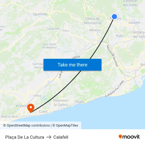 Plaça De La Cultura to Calafell map