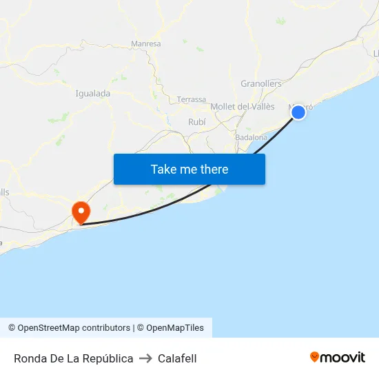 Ronda De La República to Calafell map