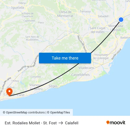 Est. Rodalies Mollet - St. Fost to Calafell map