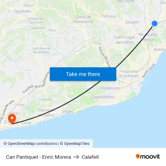 Can Pantiquet - Enric Morera to Calafell map
