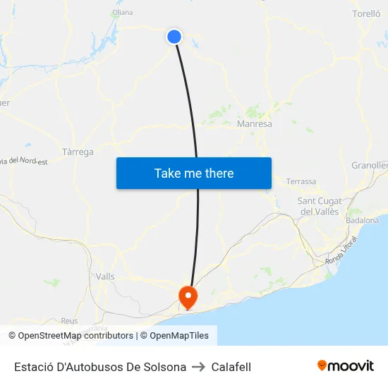Estació D'Autobusos De Solsona to Calafell map