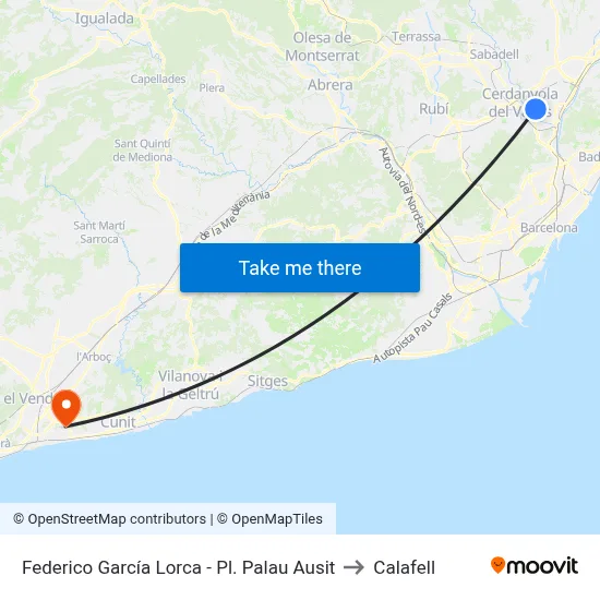 Federico García Lorca - Pl. Palau Ausit to Calafell map