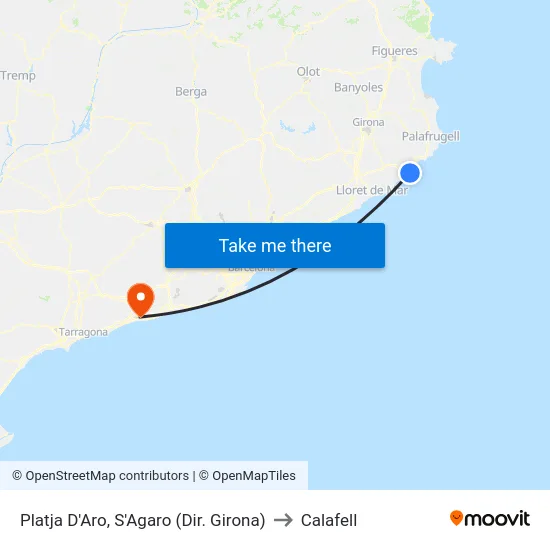 Platja D'Aro, S'Agaro (Dir. Girona) to Calafell map