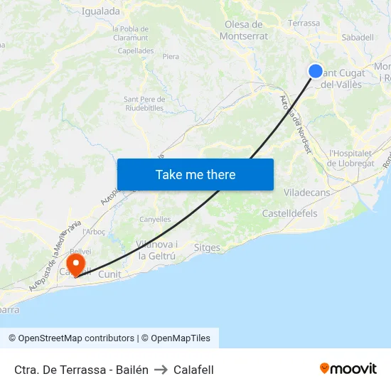 Ctra. De Terrassa - Bailén to Calafell map