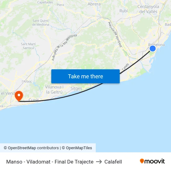 Manso - Viladomat - Final De Trajecte to Calafell map