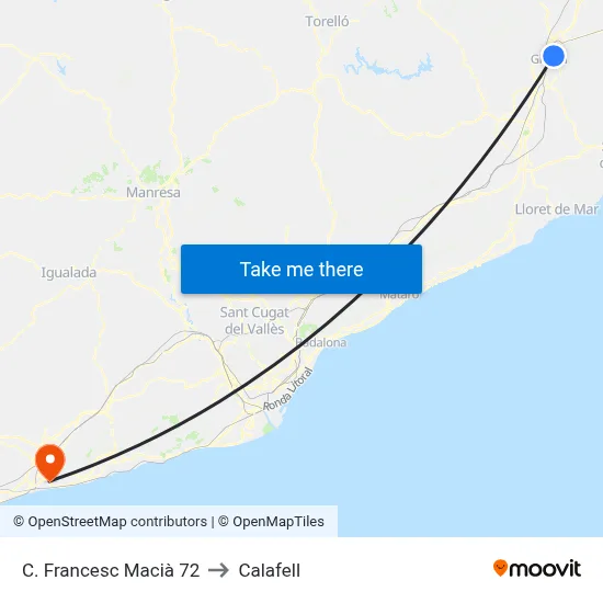 C. Francesc Macià  72 to Calafell map