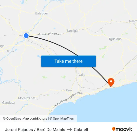 Jeroni Pujades / Baró De Maials to Calafell map