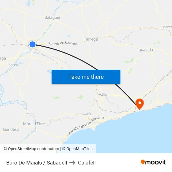 Baró De Maials / Sabadell to Calafell map