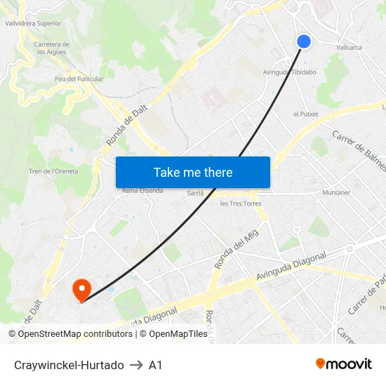 Craywinckel-Hurtado to A1 map