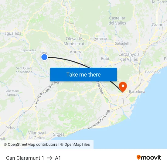 Can Claramunt 1 to A1 map