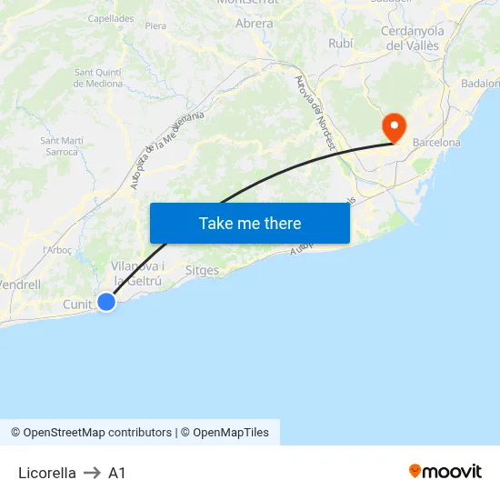Licorella to A1 map