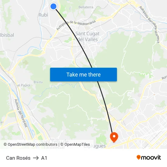 Can Rosés to A1 map