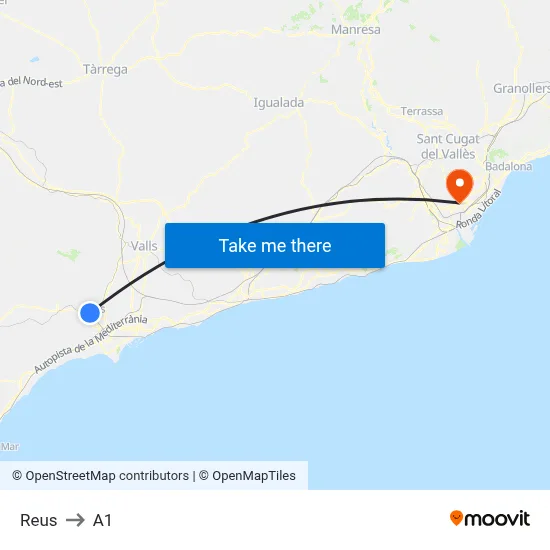 Reus to A1 map