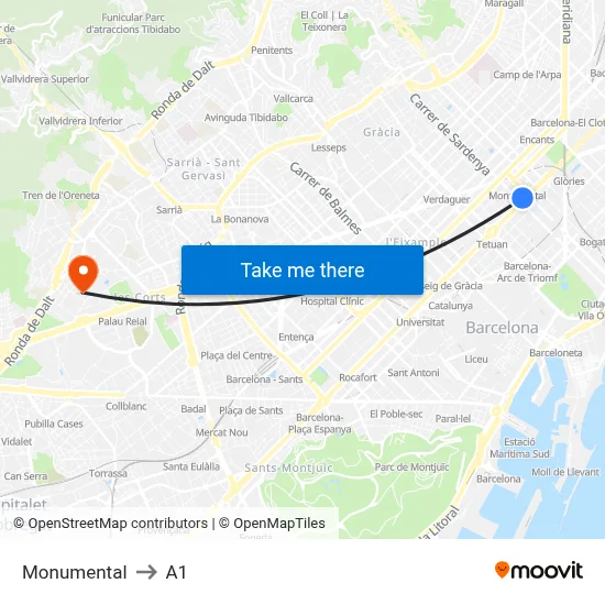 Monumental to A1 map