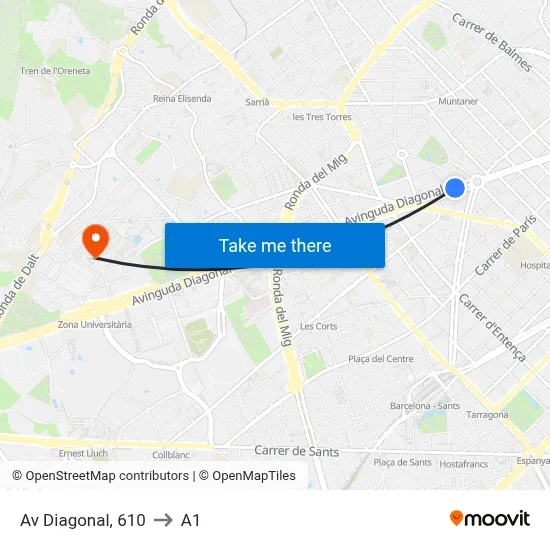 Av Diagonal, 610 to A1 map