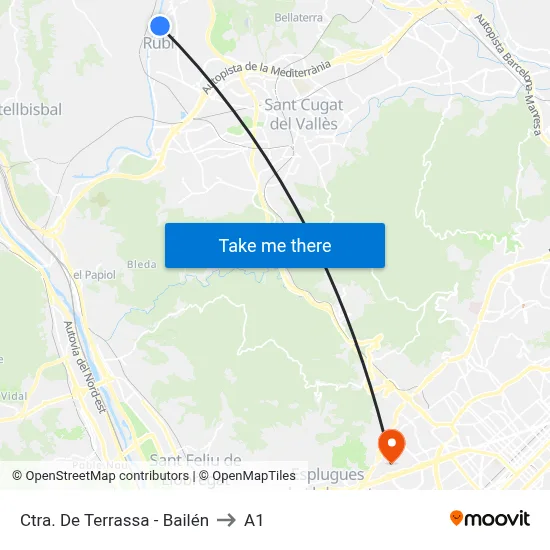 Ctra. De Terrassa - Bailén to A1 map