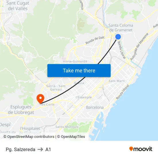 Pg. Salzereda to A1 map