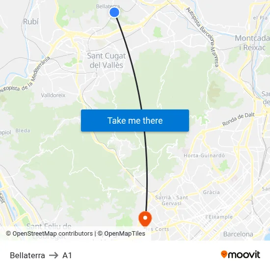 Bellaterra to A1 map