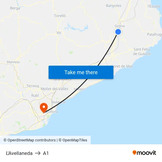 L'Avellaneda to A1 map