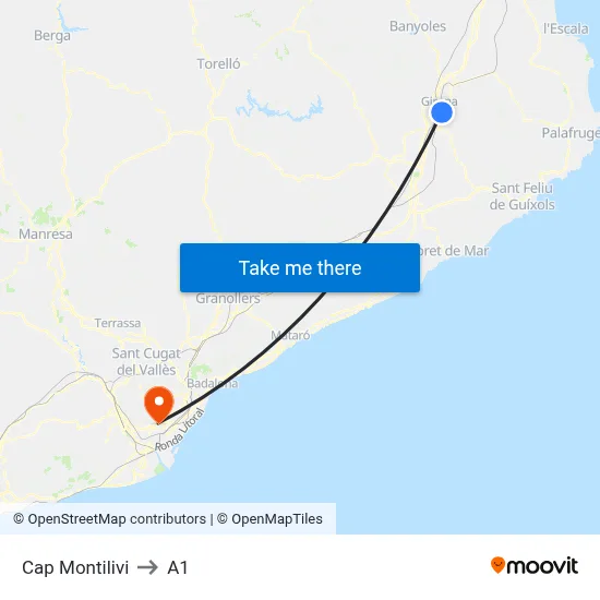 Cap Montilivi to A1 map