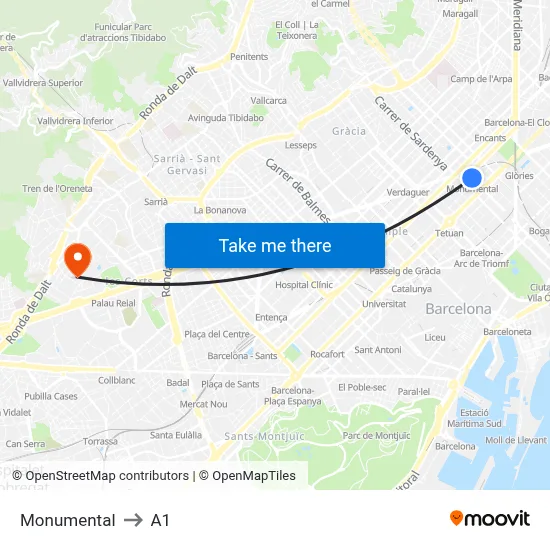 Monumental to A1 map